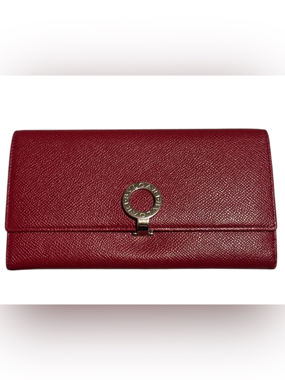 BVLGARI Bifold Long Wallet Clip Red